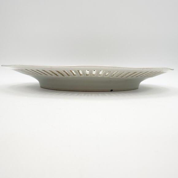 Bavarian Floral Plate Reticulated Hand Painted Bouquet Gold Trim Rim Garland - Picture 12 of 13